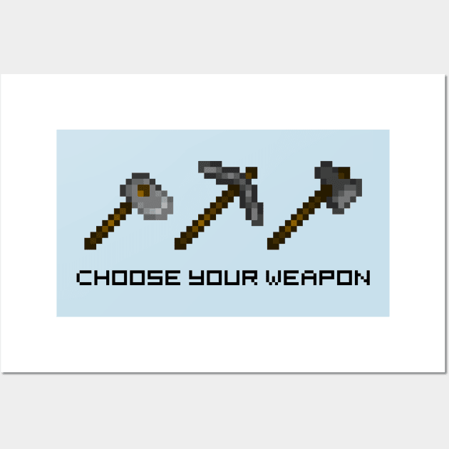 Stardew Valley Choose Your Weapon Tools 8-Bit Pixel Art Wall Art by StebopDesigns